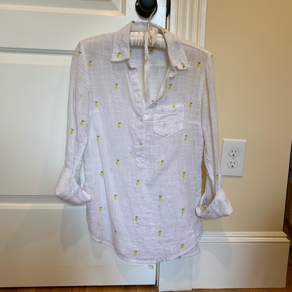 Merona Lemon Long Sleeve Button Up Shirt